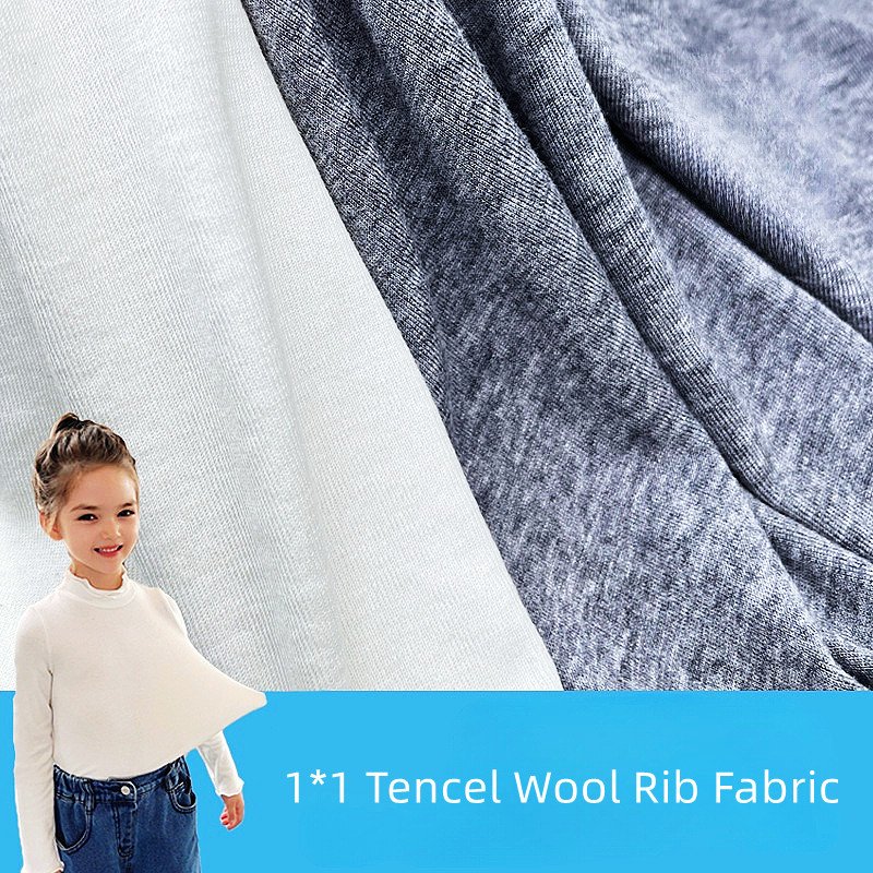Wholesale Interlock Double Face 76% Lyocell Tencel 18% Wool 6% Spandex Elastic Knit Fabric For Underwear Tshirt Baby Clothing