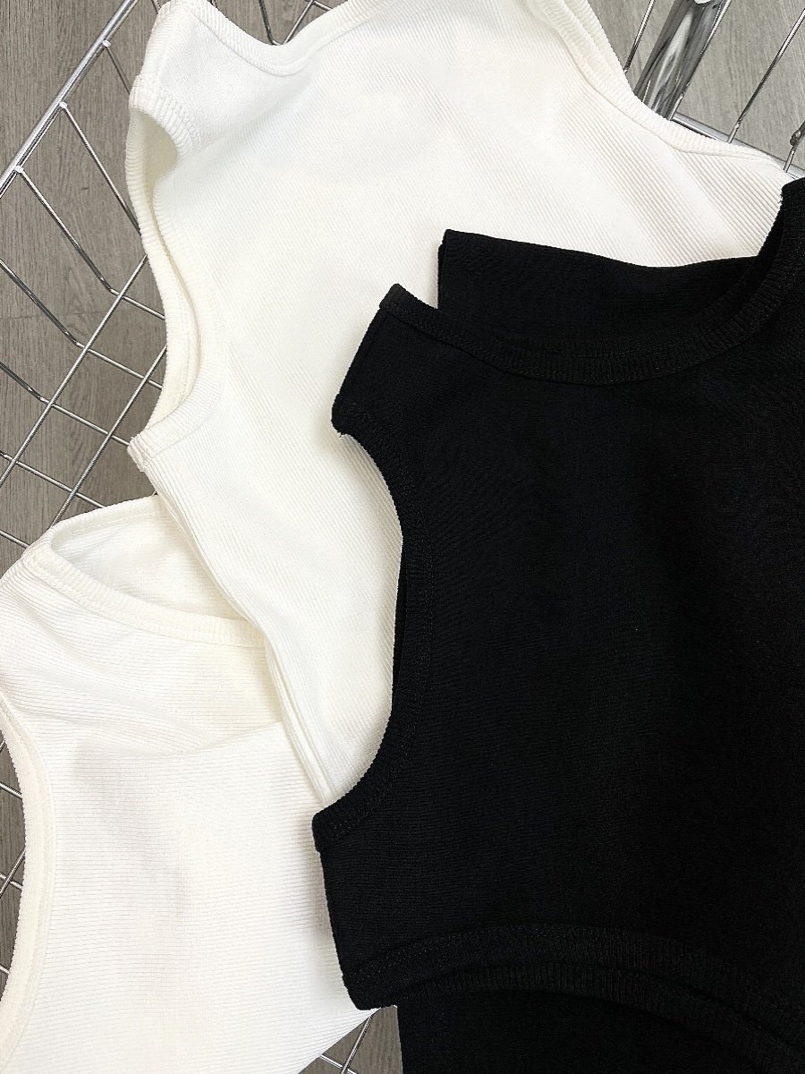 American 460g casual cotton vest ribbed solid color summer sports sleeveless muscle vest