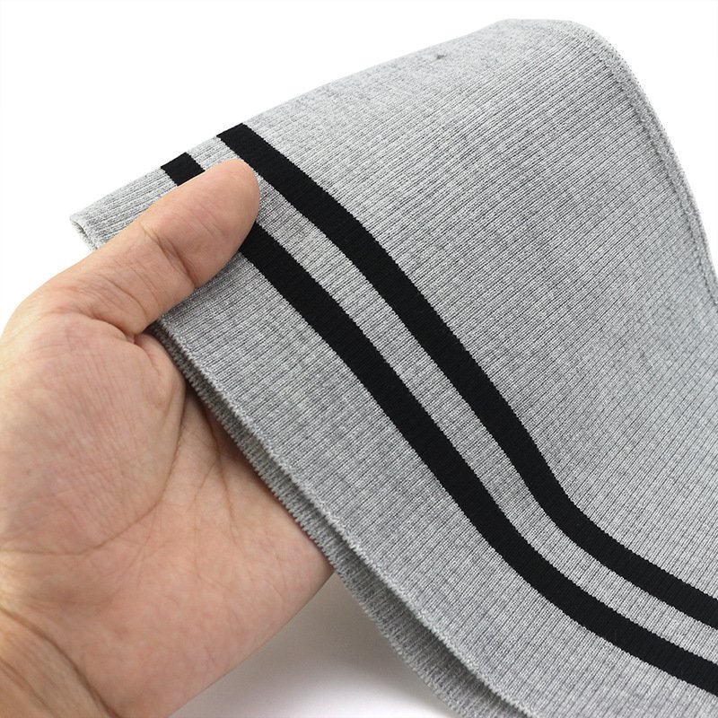 CVC Knit Rib Collar Fabric 2X2 65% Cotton 35% Polyester Neck Unis Ribbing Knitted Polo Collar Fabric For Cuffs Hem