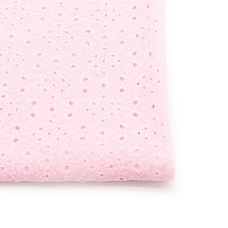 New fashion 165gsm plain dyed polyester spandex jacquard hole water soluble embroidery fabric for women dress shirt