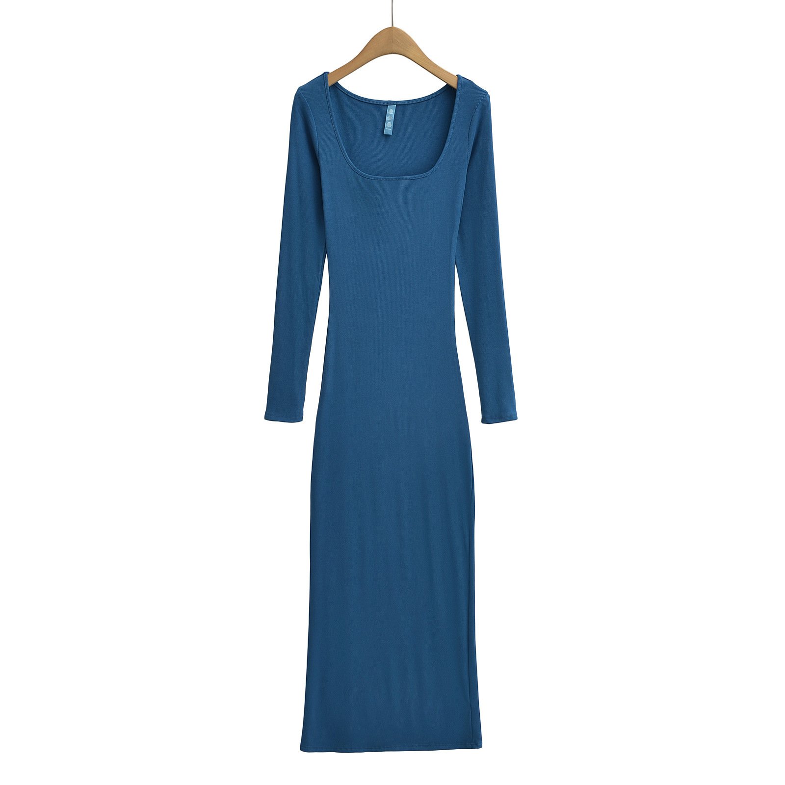 2024 Spring Eshow dress dupe ropa de faldas para mujer cotton ribbed U neck long sleeves bodycon Trumpet Mermaid maxi dress