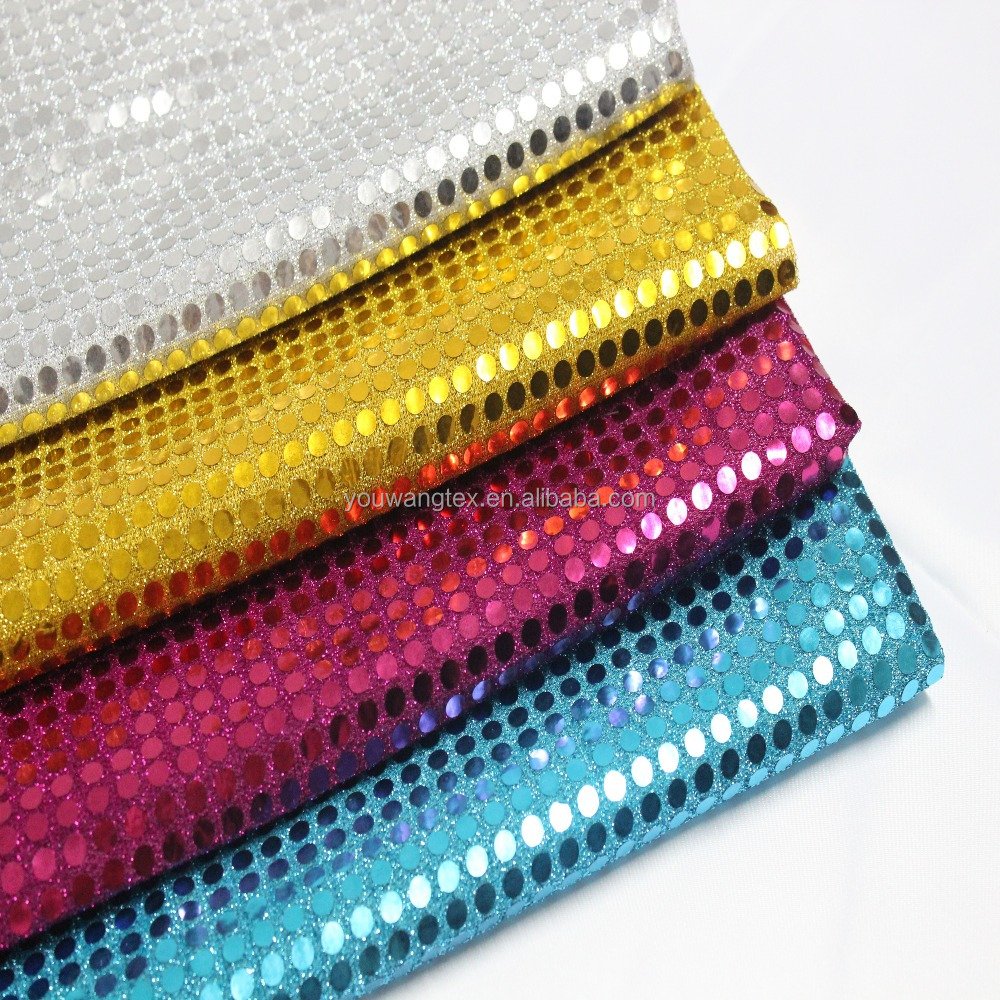 Multicolored Textile Sequin Fabric Polyester Satin Fabric With Shiny Sequin Fabric Dress For Whole Sale