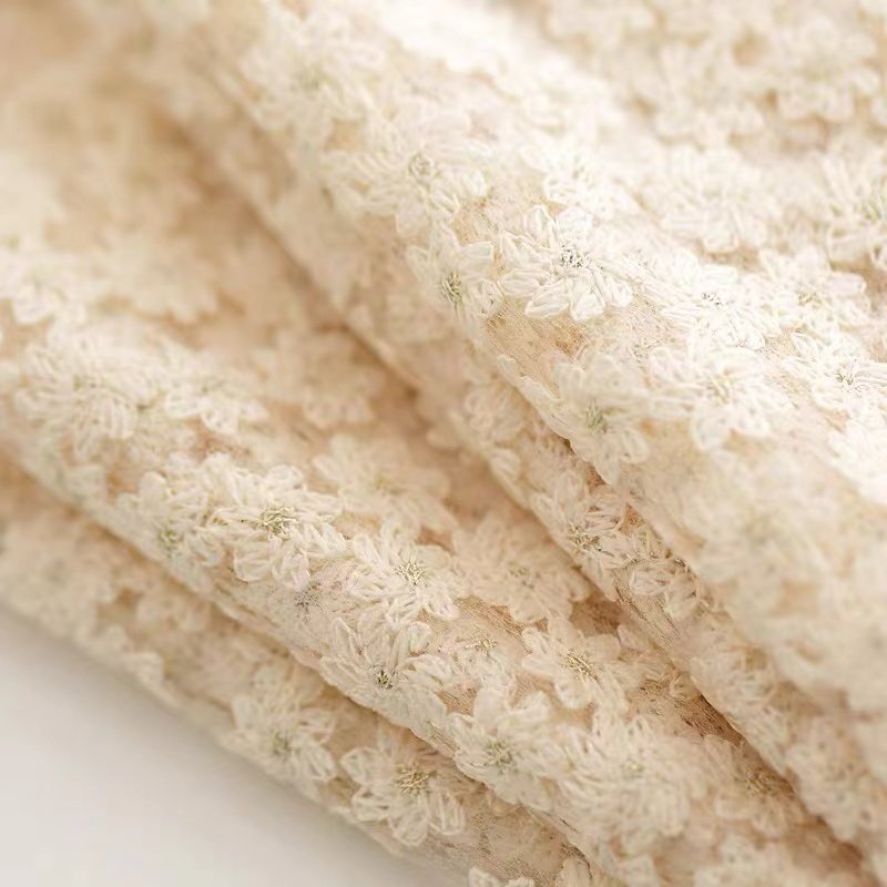 Wholesale flowers beaded lace african french fabric tulle embroidery lace fabric for women wedding dress for party