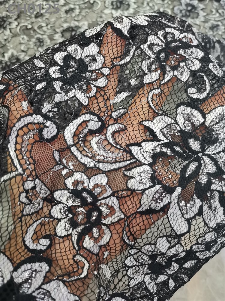 Floral Net Lace Chantilly Lace Fabric Bridal Embroidery Fabric for Dress