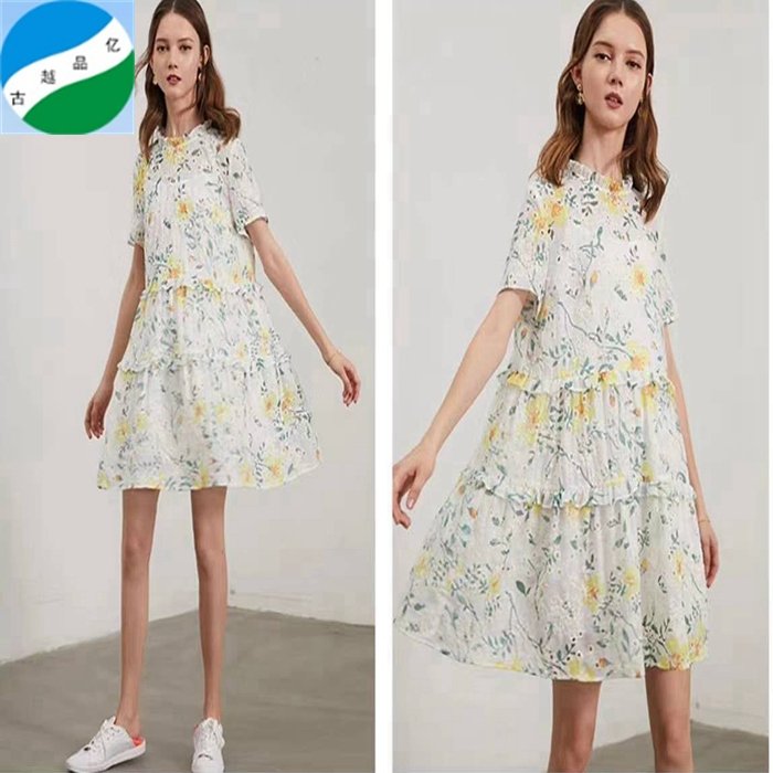 High quality 100%Cotton fabric with embroidery for dress stock fabric from shaoxing