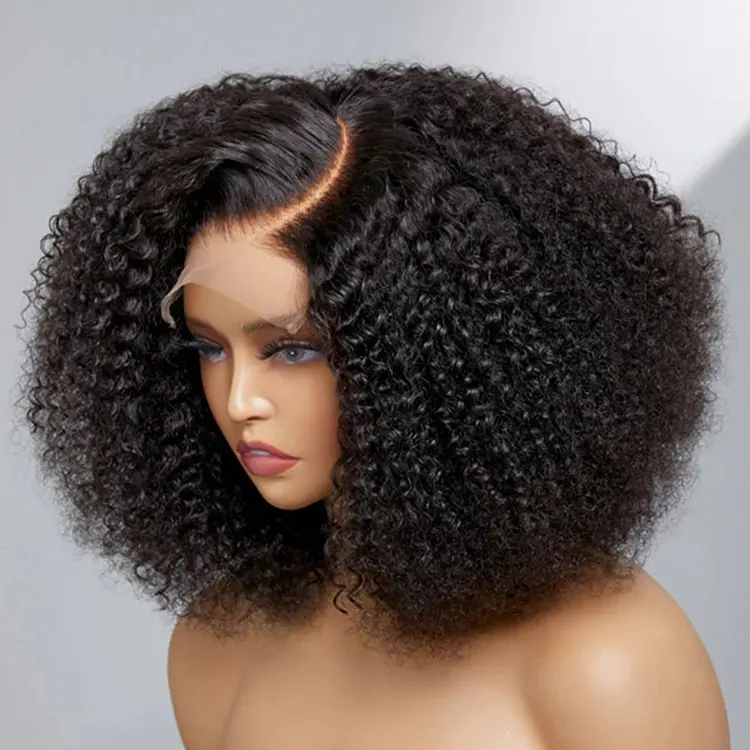 250 density 13x4 full hd lace frontal wig 100% Glueless wholesale pre plucked lace wig deep curly perruqu human hair wig