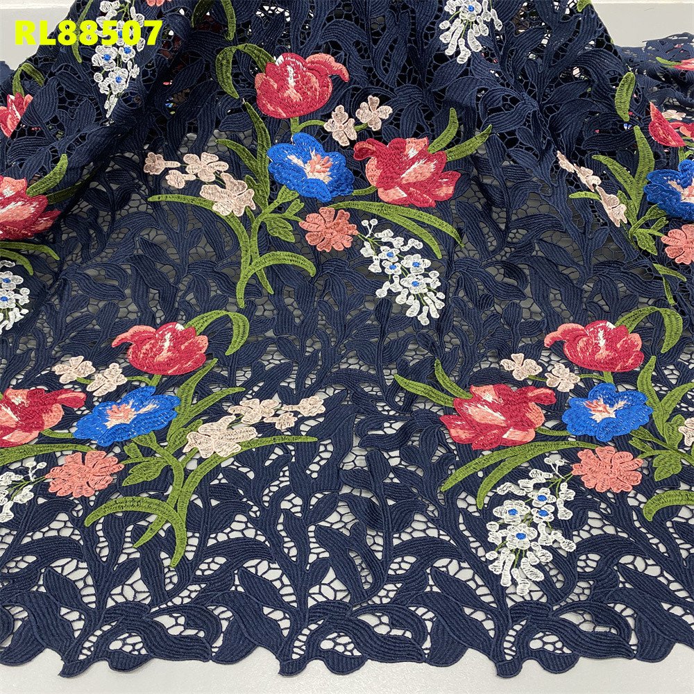 Factory Direct Sale New Style African guipure chemical lace fabric cord lace customized floral guipure embroidery lace fabric