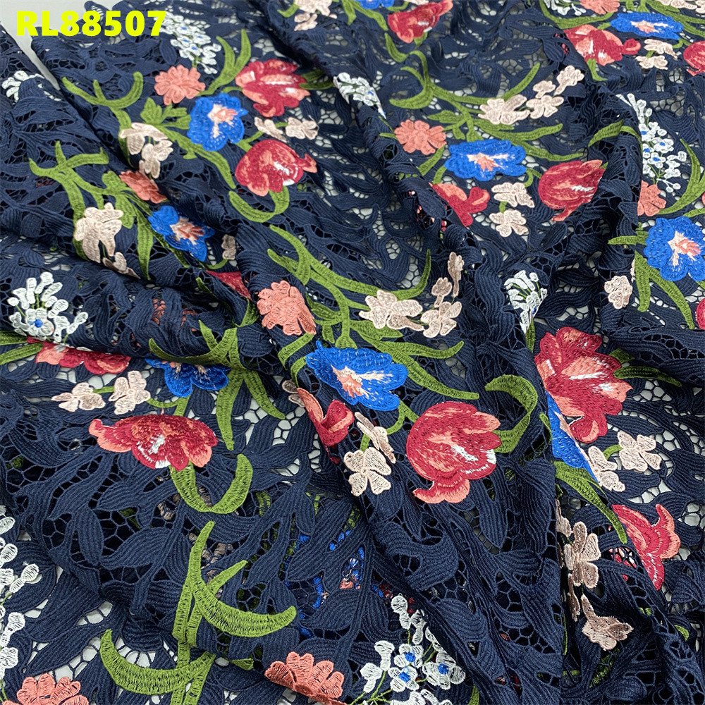 Factory Direct Sale New Style African guipure chemical lace fabric cord lace customized floral guipure embroidery lace fabric