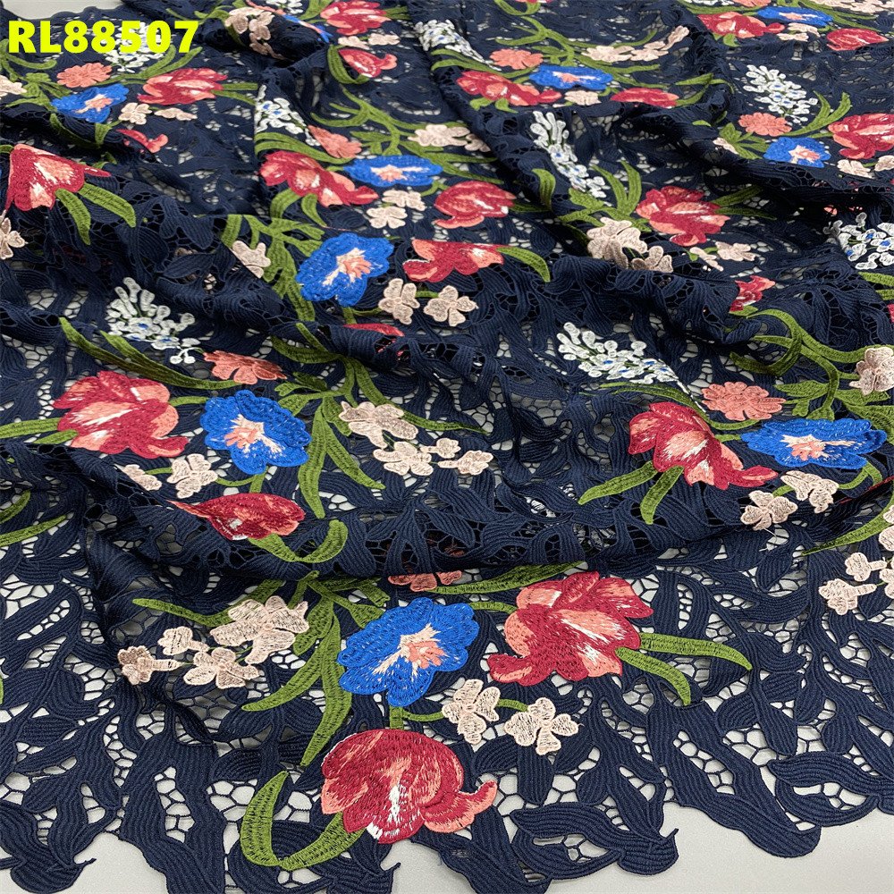 Factory Direct Sale New Style African guipure chemical lace fabric cord lace customized floral guipure embroidery lace fabric