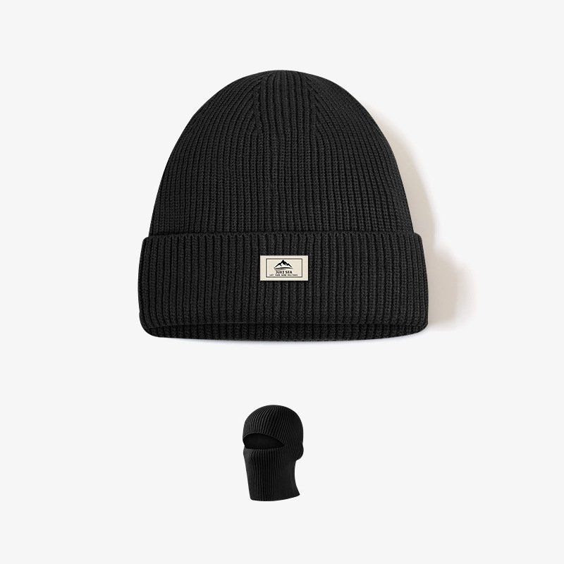 High Quality Trendy Cool Streetwear Ribbed Blank Warm Winter Caps Hats Balaclava Mask Knitted Beanie Hat With Custom Logo