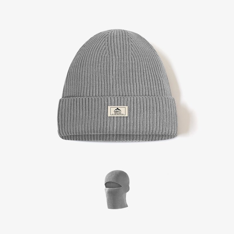 High Quality Trendy Cool Streetwear Ribbed Blank Warm Winter Caps Hats Balaclava Mask Knitted Beanie Hat With Custom Logo