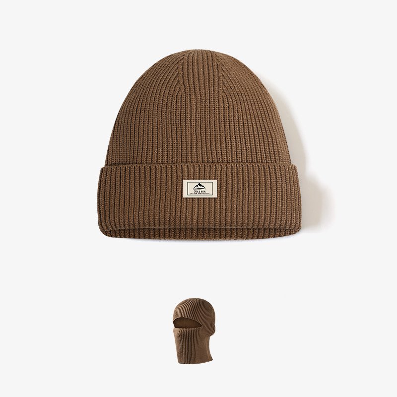 High Quality Trendy Cool Streetwear Ribbed Blank Warm Winter Caps Hats Balaclava Mask Knitted Beanie Hat With Custom Logo