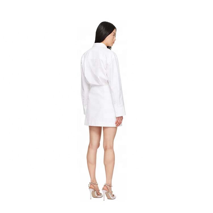 High quality custom 100% cotton poplin spread collar fashion summer dresses for women