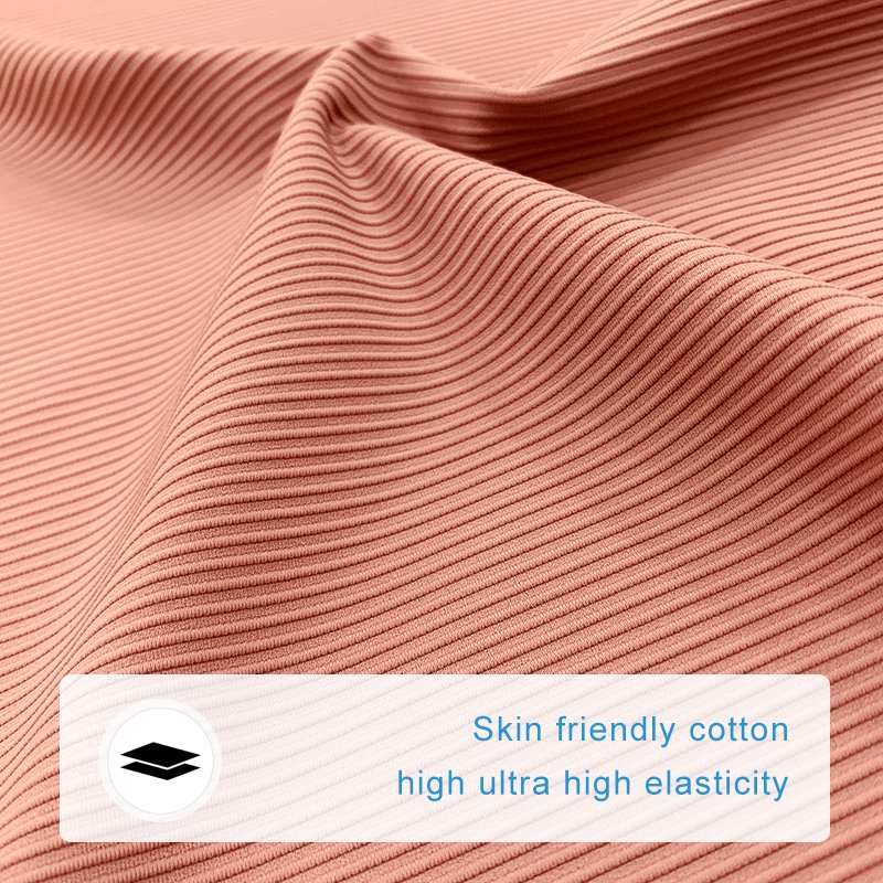 No6652B New Elastic Popular solid color custom spandex nylon rib knit fabric for sweater