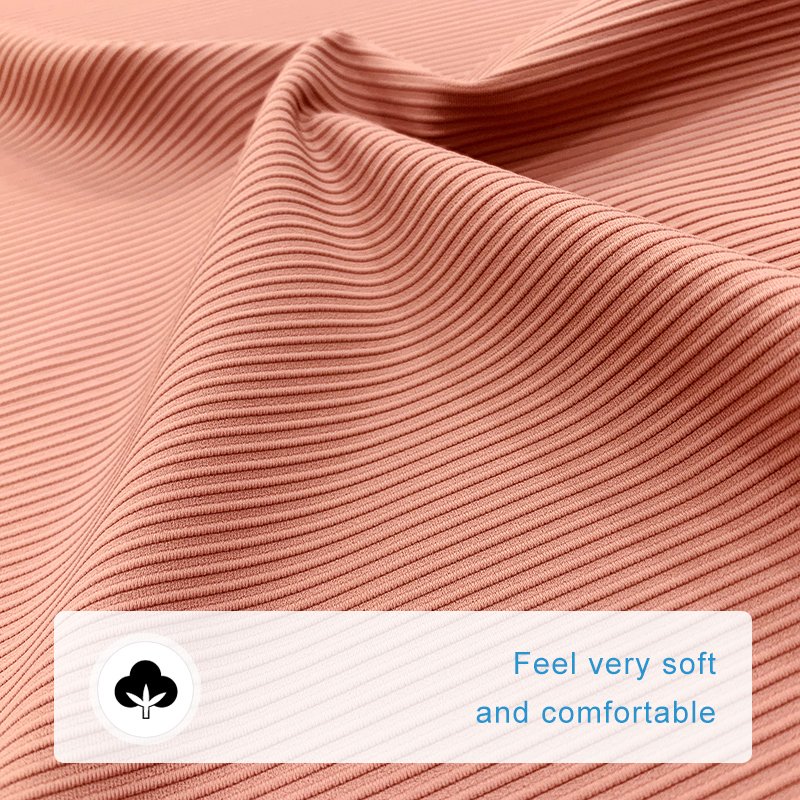 No6652B New Elastic Popular solid color custom spandex nylon rib knit fabric for sweater