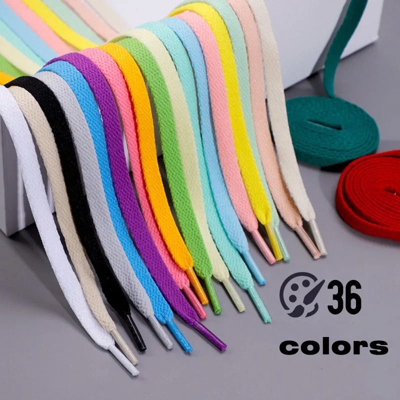 36Colors Flats Shoelaces For AF1 Tennis Shoe Laces Sneaker White Black Canvas Men Women Shoelace Basketball Shoes Strings