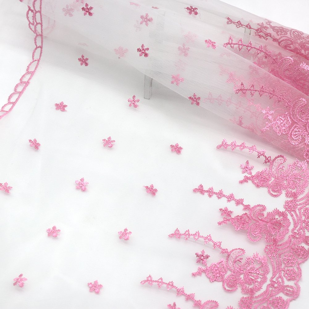 New Design 33CM Width Embroidery Flower Dress Decorative Polyester Spandex Fabric Allure Bridal Lace Trim