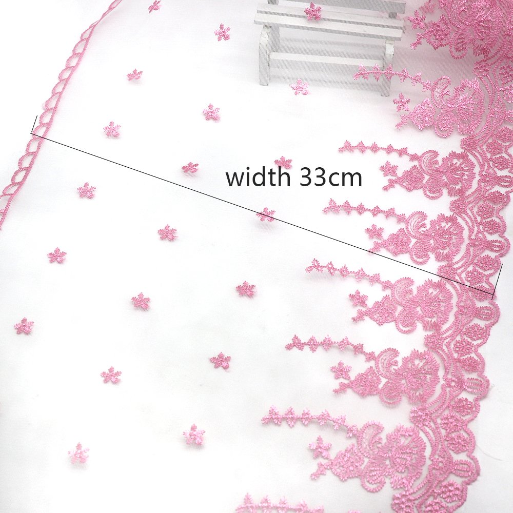 New Design 33CM Width Embroidery Flower Dress Decorative Polyester Spandex Fabric Allure Bridal Lace Trim