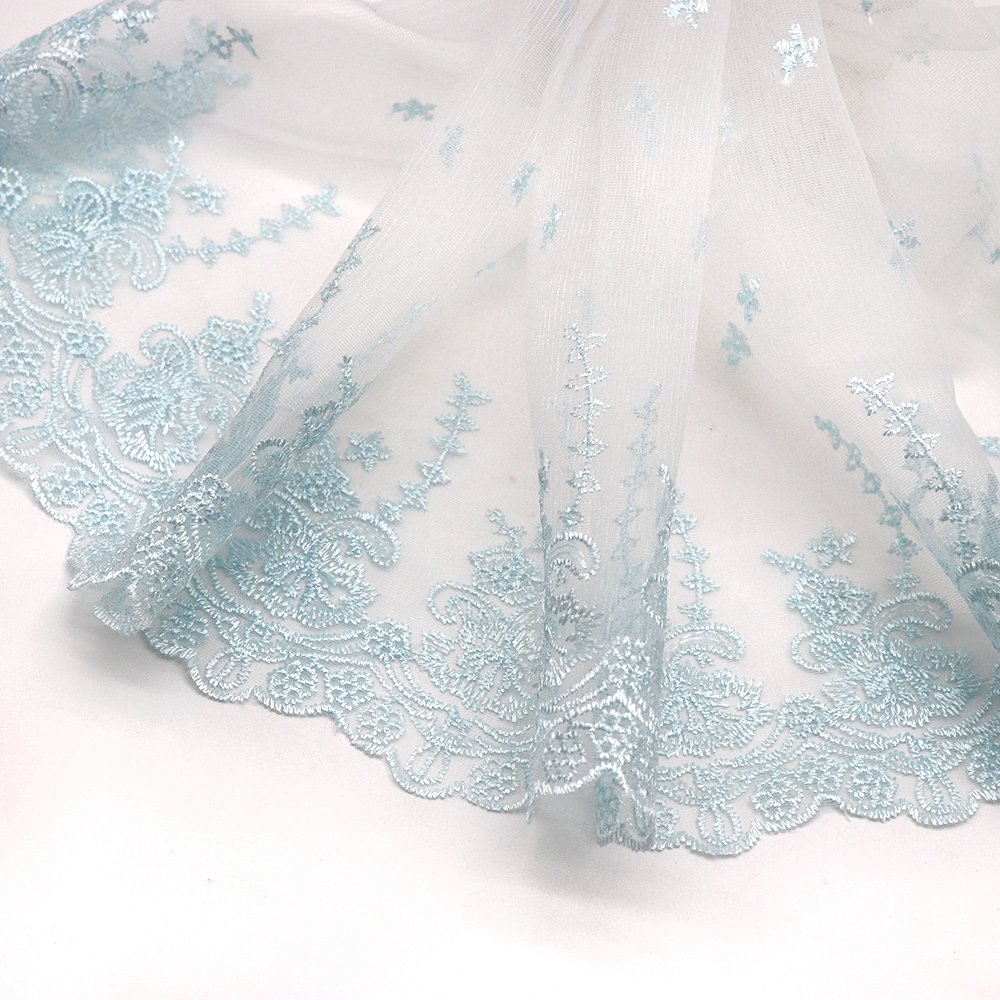 New Design 33CM Width Embroidery Flower Dress Decorative Polyester Spandex Fabric Allure Bridal Lace Trim