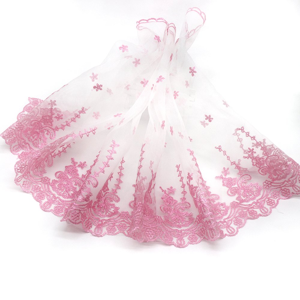 New Design 33CM Width Embroidery Flower Dress Decorative Polyester Spandex Fabric Allure Bridal Lace Trim
