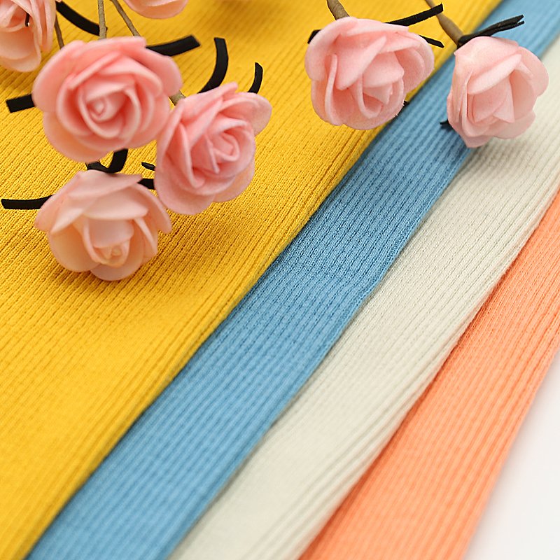 Wholesale Knitted Elastane 97%cotton 3%spandex Single Rib Jersey Fabric For Shirt