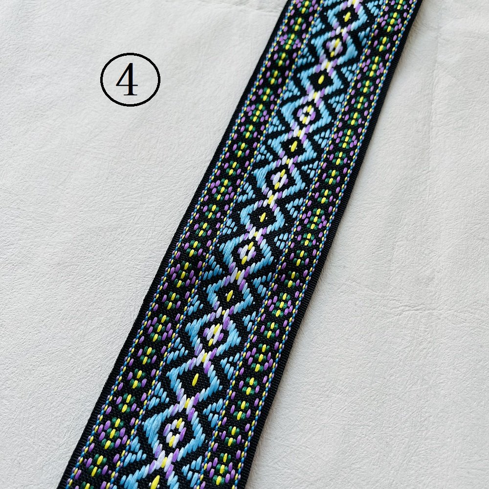 Ethnic Style Lace Jacquard Webbing Woven Tape For Garment Accessories Width 5 cm ST-970
