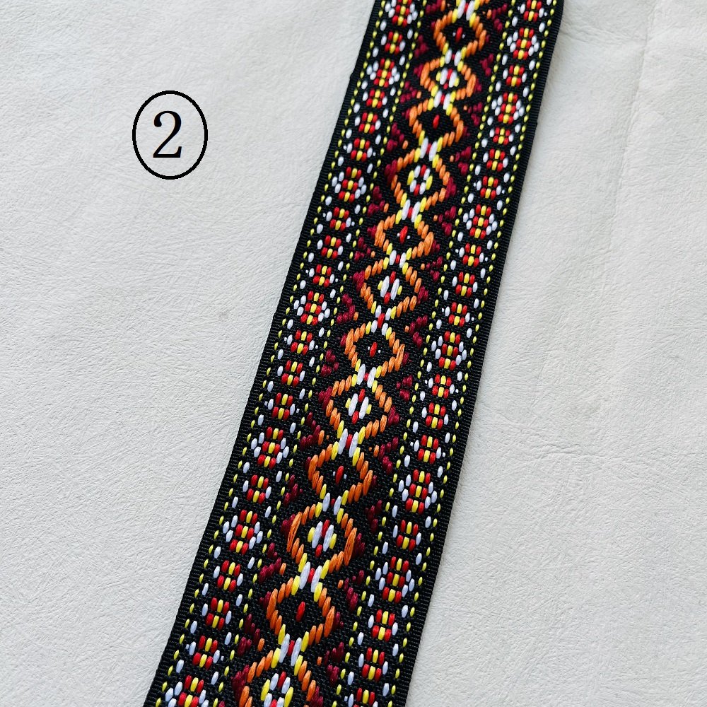 Ethnic Style Lace Jacquard Webbing Woven Tape For Garment Accessories Width 5 cm ST-970