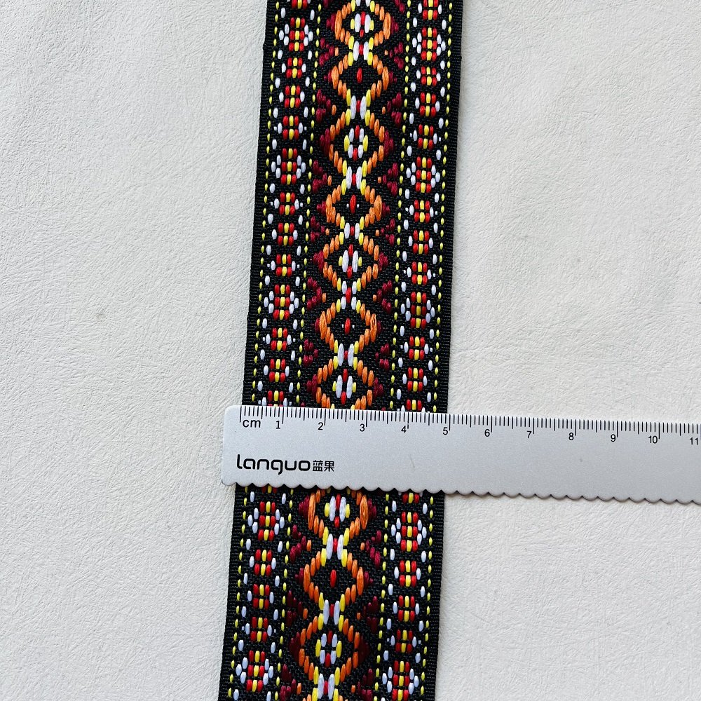 Ethnic Style Lace Jacquard Webbing Woven Tape For Garment Accessories Width 5 cm ST-970