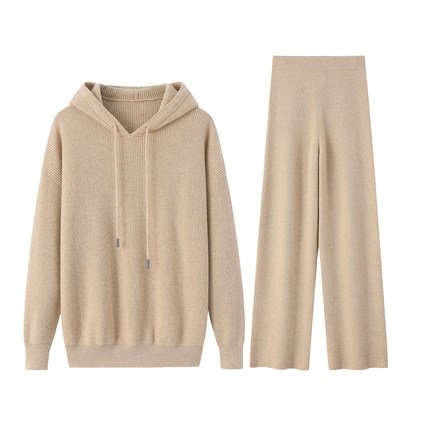 100% Luxury cashmere cashmere hoodie rib knit sweater for women