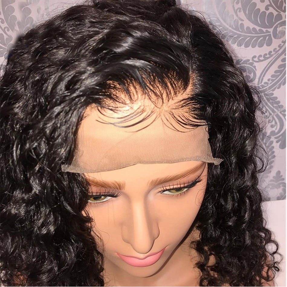 YesWigs Cheap Raw Brazilian Virgin Human Hair Short Bob Wig Full HD Transparent Lace Front Wig Kinky Curly Human Hair Lace Front