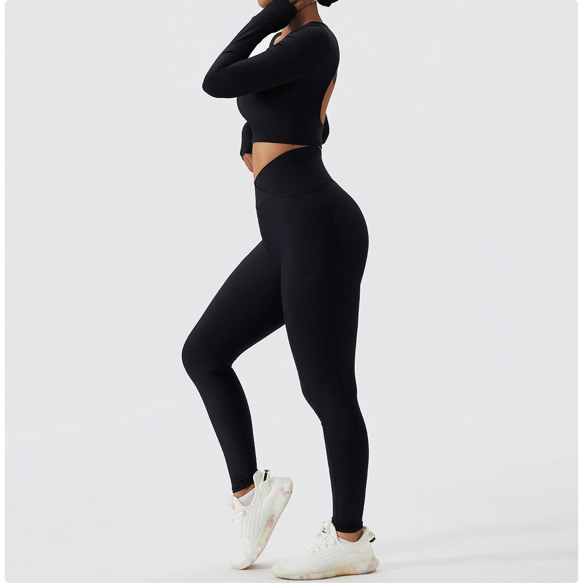 Custom Ribbed Knit Seamless Workout Running Athletic Fitness Yoga Wear Women Workout Gym Clothing