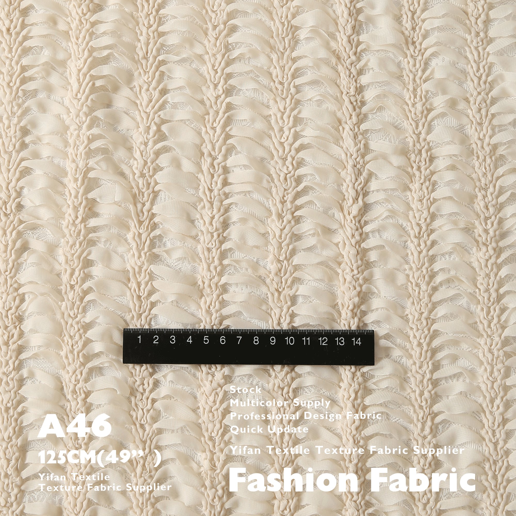 25ss Fashion Fabrics Polyester Chiffon Fishbone Texture Embroidery Laces Fabrics For Women Dress Vest Dancewear