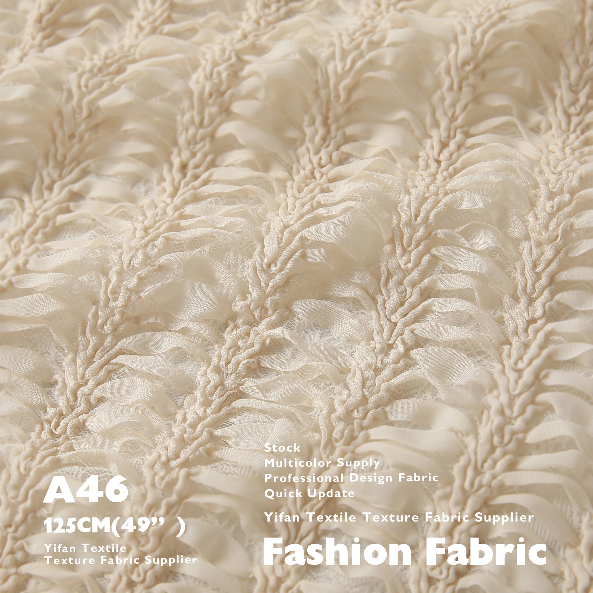 25ss Fashion Fabrics Polyester Chiffon Fishbone Texture Embroidery Laces Fabrics For Women Dress Vest Dancewear