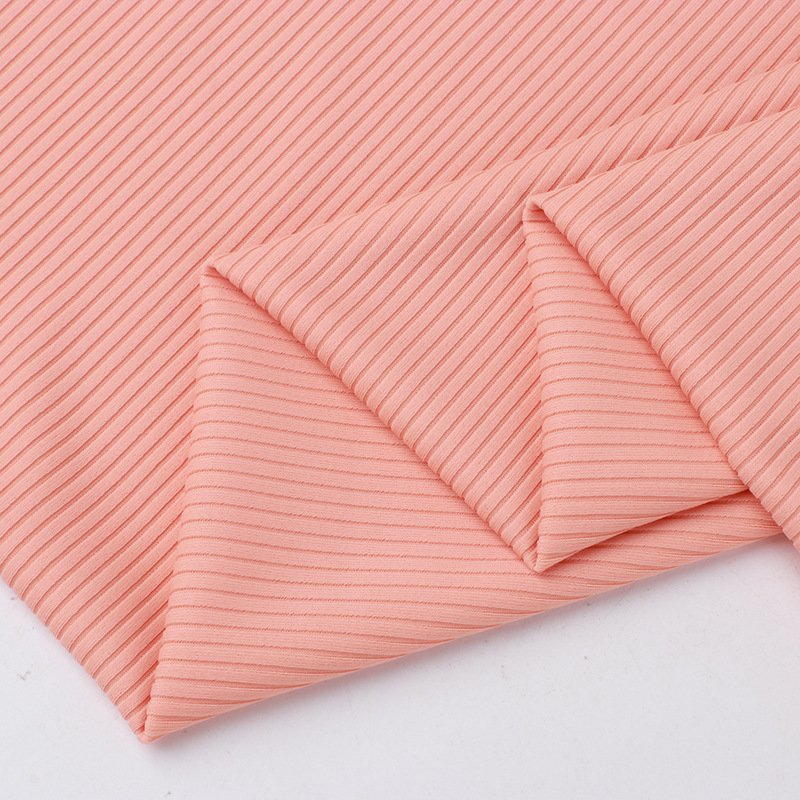 Wholesale 200GSM Nylon Spandex Stretch Breathable 4 Way Stretch Woman Underwear Knit Ribbed Fabric For Sports Bra