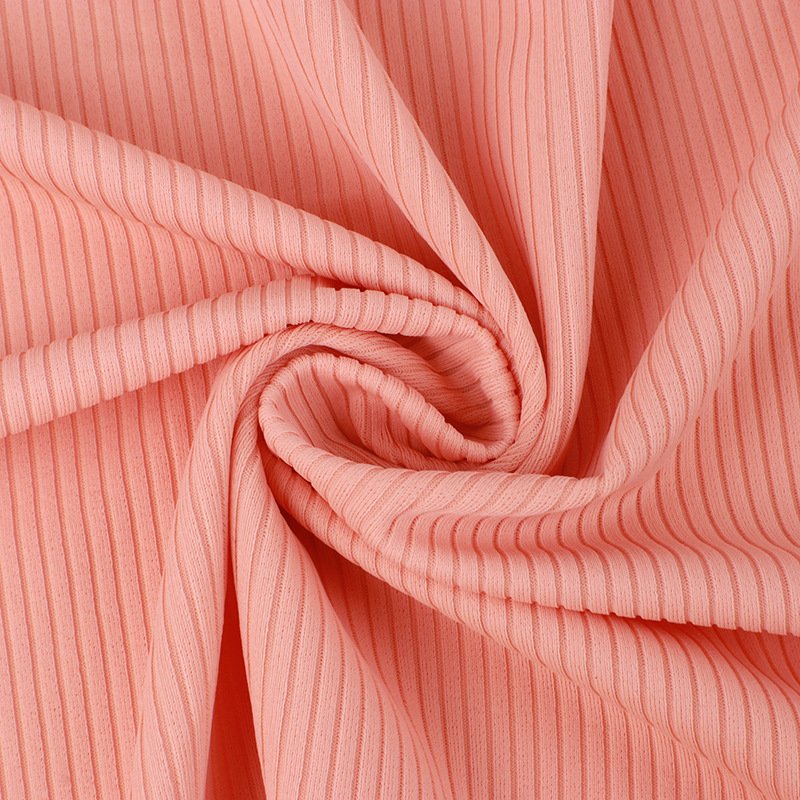 Wholesale 200GSM Nylon Spandex Stretch Breathable 4 Way Stretch Woman Underwear Knit Ribbed Fabric For Sports Bra