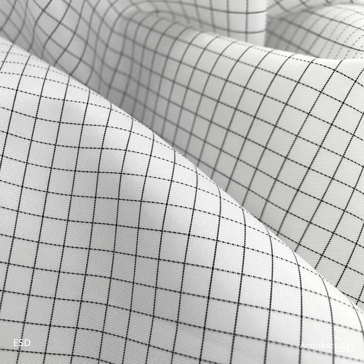 Direct Selling Fr Cotton Conductive Fiber Antistatic Type Esd Grid Fabric