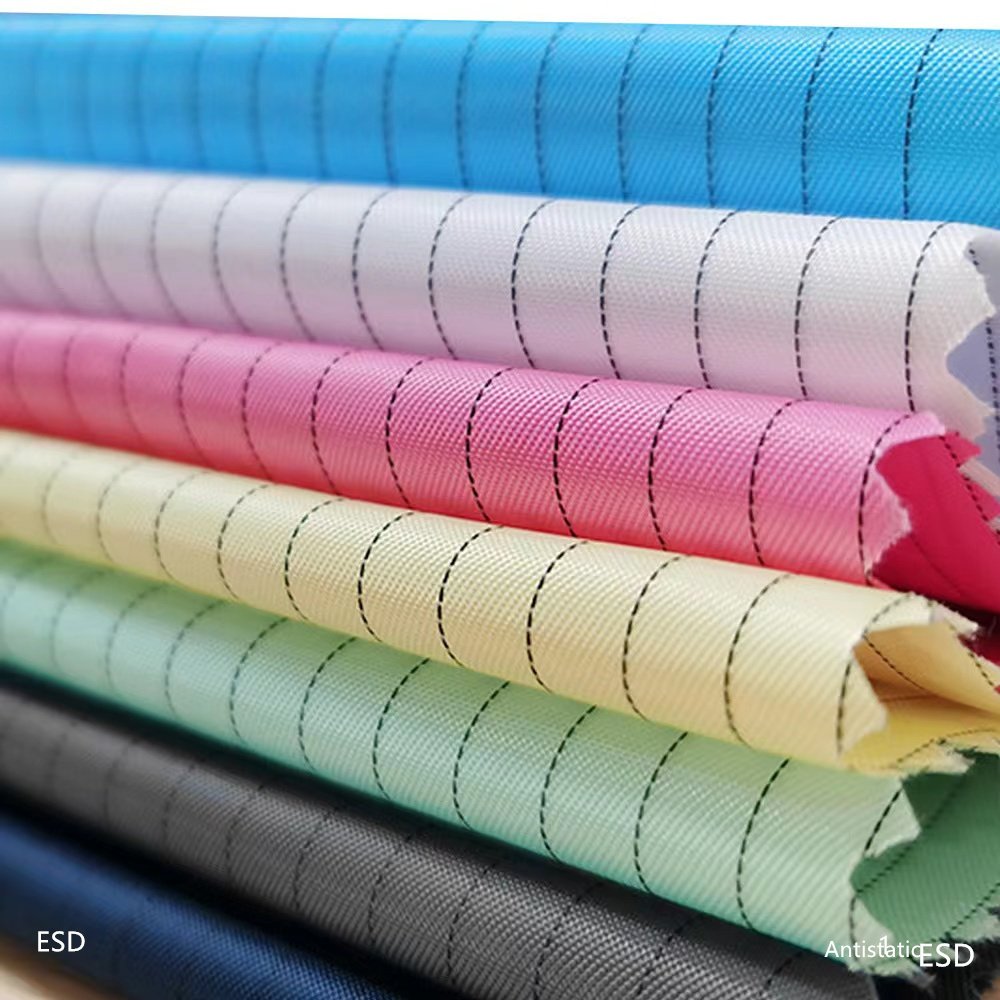 Direct Selling Fr Cotton Conductive Fiber Antistatic Type Esd Grid Fabric