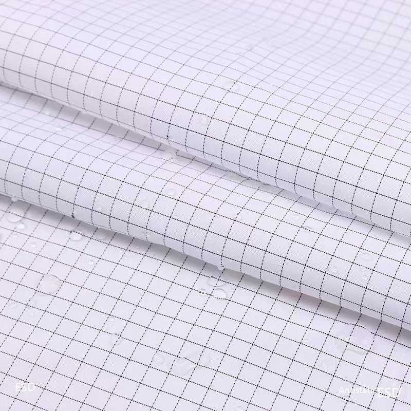 Direct Selling Fr Cotton Conductive Fiber Antistatic Type Esd Grid Fabric