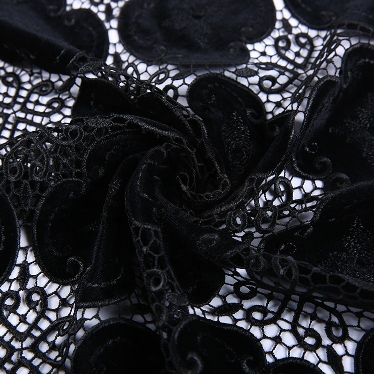 HA-11455C China manufacturer 100% polyester embroidered embroidered velvet chemical lace fabric