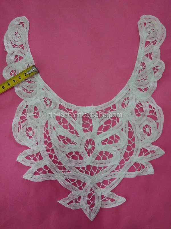 cotton handmade battenburg lace collar, battenburg neck lace