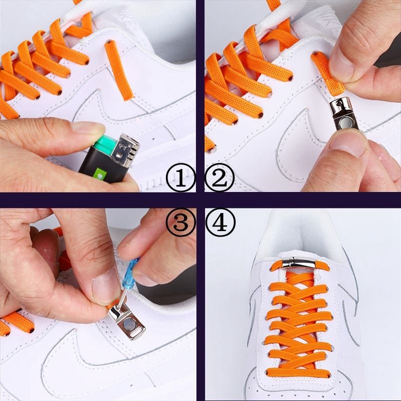 Wholesale fashion Colorful Magnetic metal button Shoelaces Leisure Lazy Laces For Kids And Adult Sneakers Elastic Shoe Laces