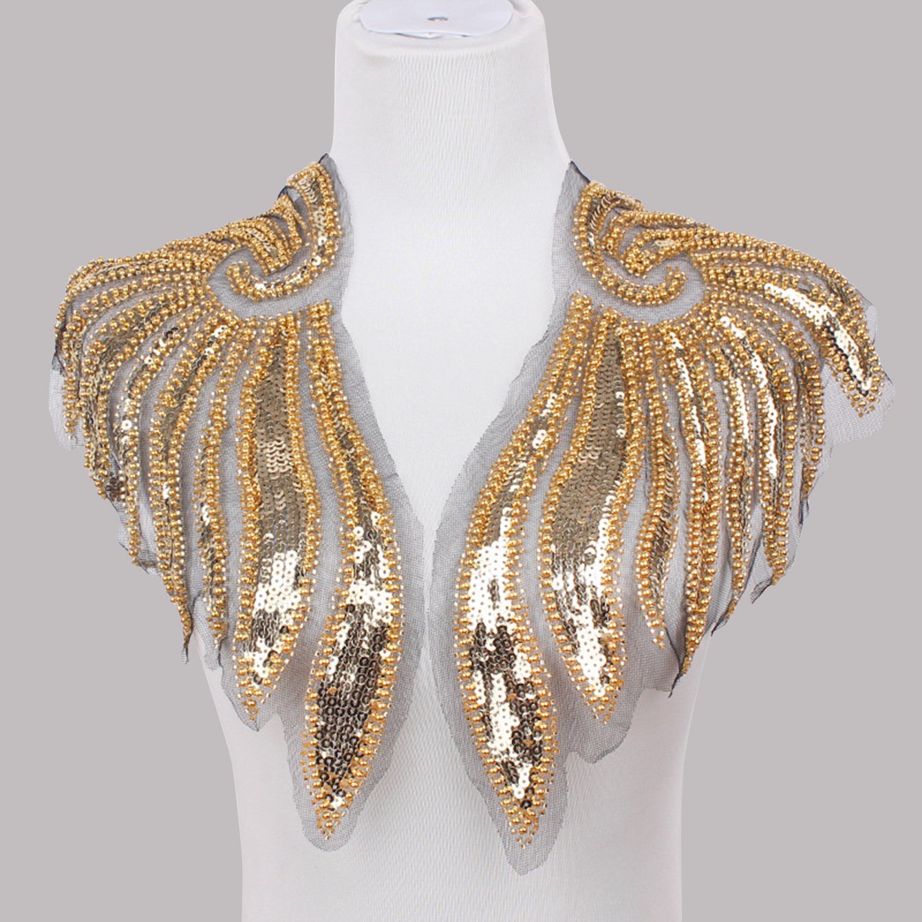 Embroidery beads corsage patches heavy sequins Collar tulle Neck lace 3 D applique For dress Garment accessories