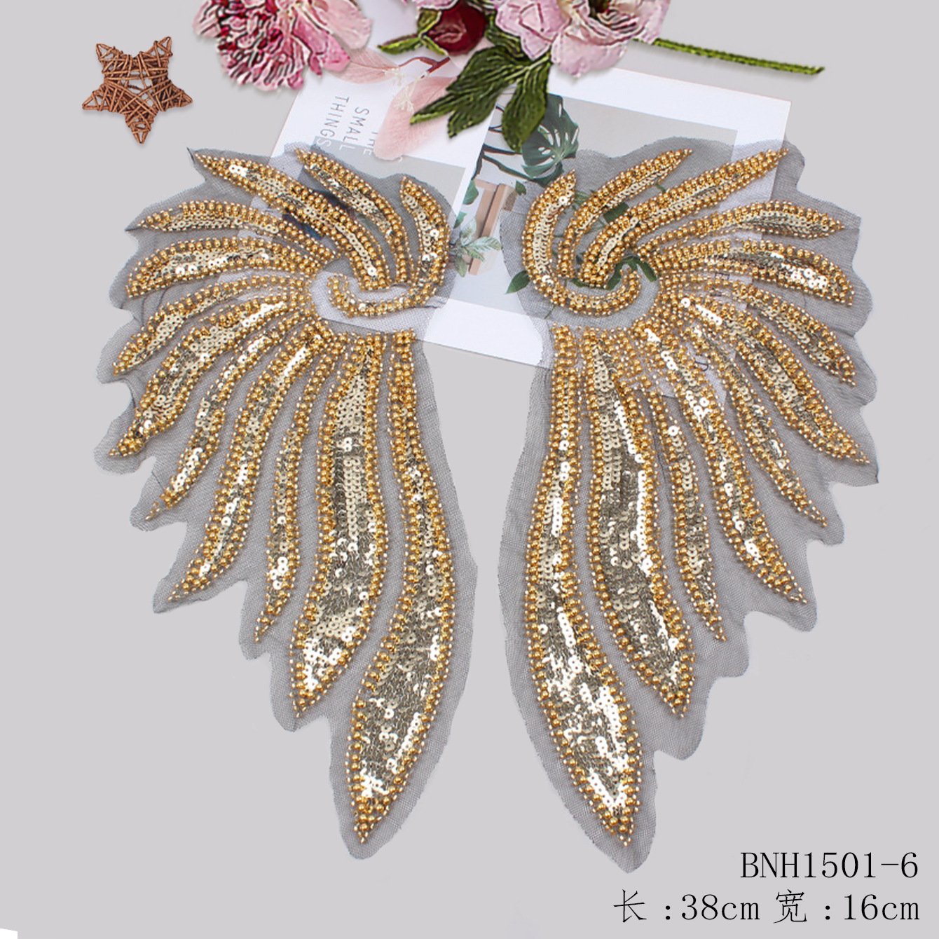 Embroidery beads corsage patches heavy sequins Collar tulle Neck lace 3 D applique For dress Garment accessories