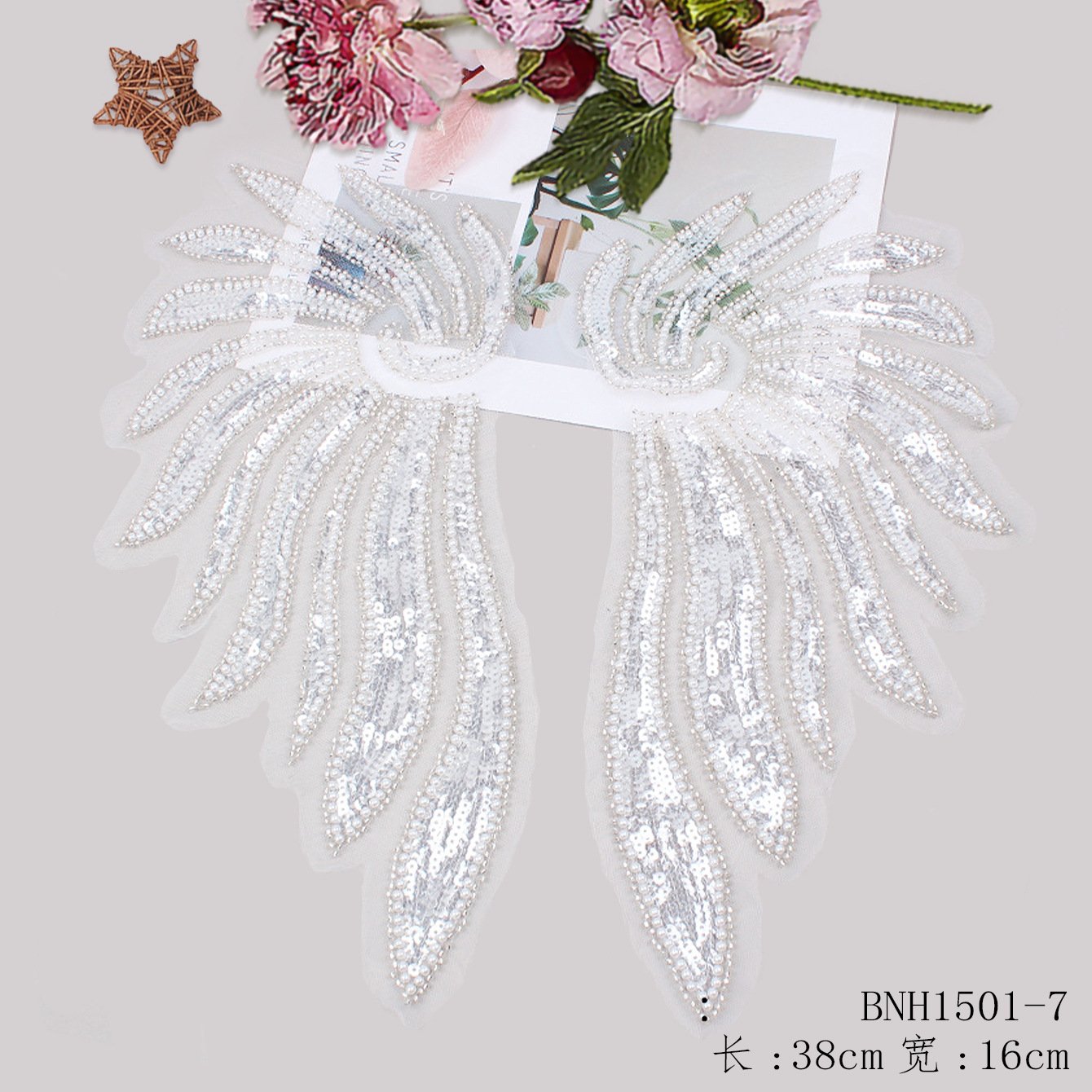 Embroidery beads corsage patches heavy sequins Collar tulle Neck lace 3 D applique For dress Garment accessories