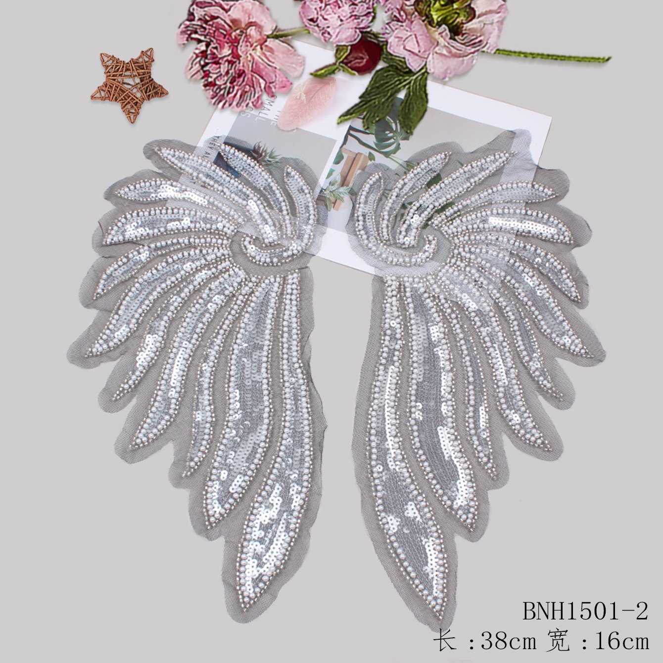 Embroidery beads corsage patches heavy sequins Collar tulle Neck lace 3 D applique For dress Garment accessories