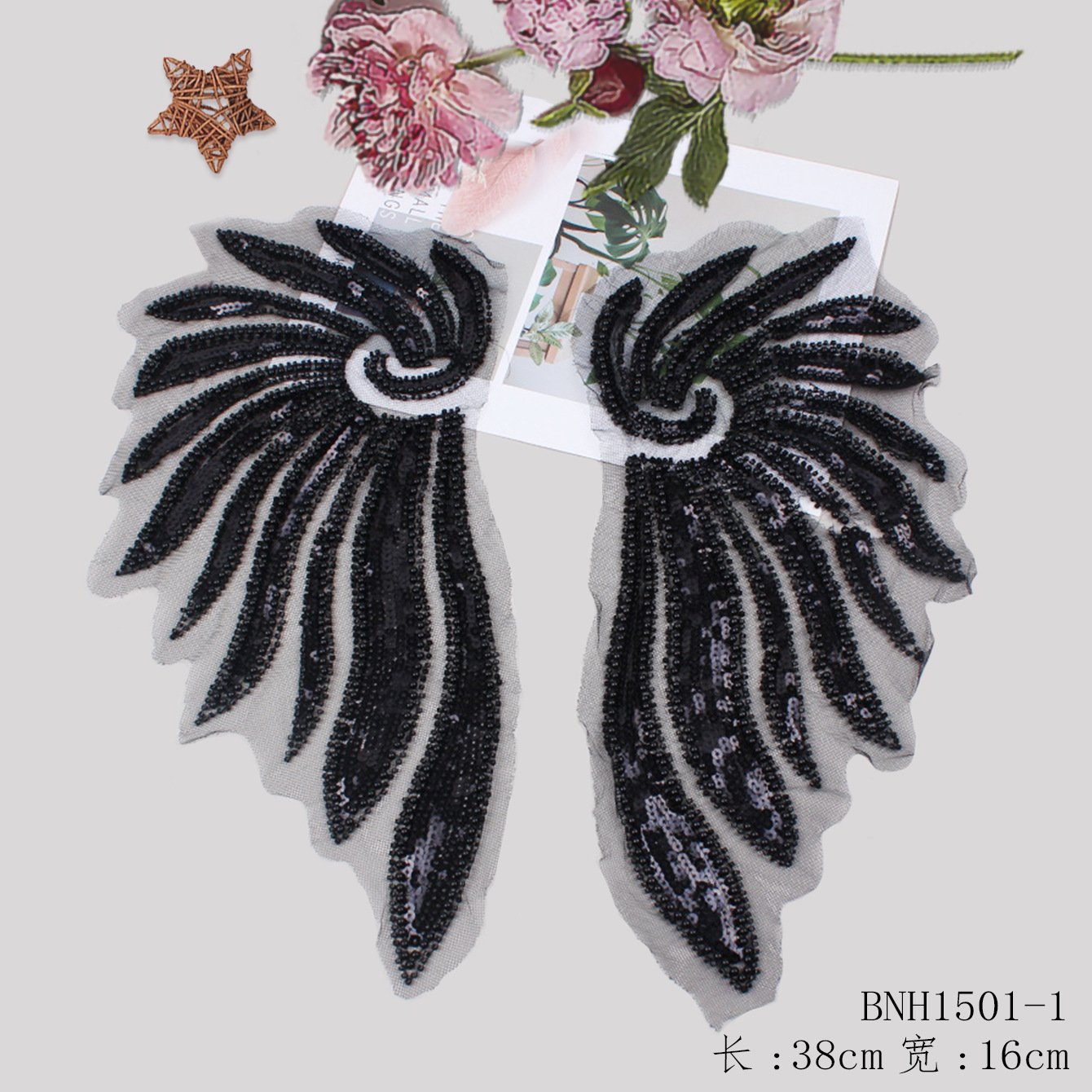 Embroidery beads corsage patches heavy sequins Collar tulle Neck lace 3 D applique For dress Garment accessories