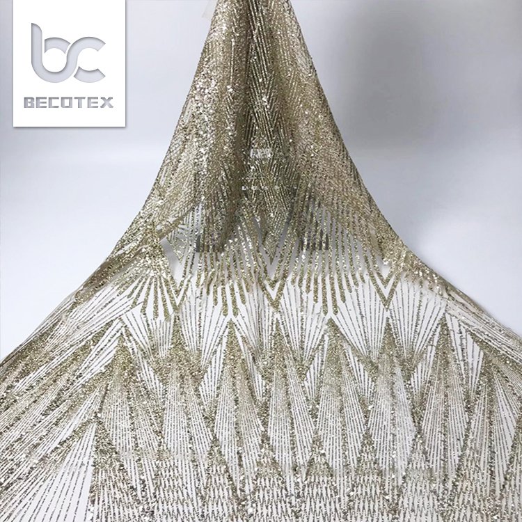 2024 best sale glitter mesh lace fabric high quality with sequin for wedding