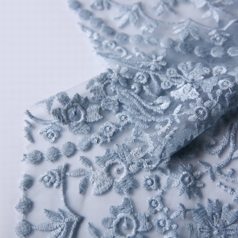 HA-14575D New products fancy design weft mesh net lace embroidery fabric tulle for dress