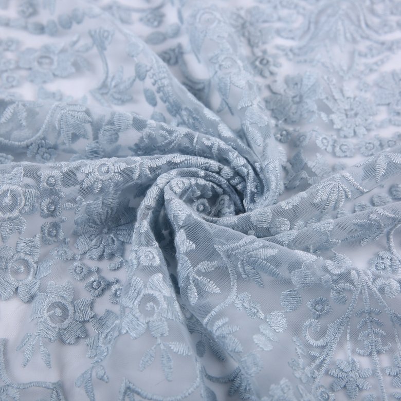 HA-14575D New products fancy design weft mesh net lace embroidery fabric tulle for dress