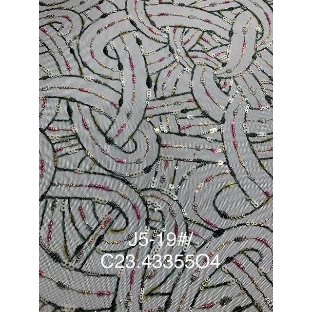 embroidery fabrics 3D wholesale floral sequin tulle french style luxury fabrics for wedding dress